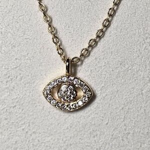 Sparkling Gold Eye Pendant Necklace